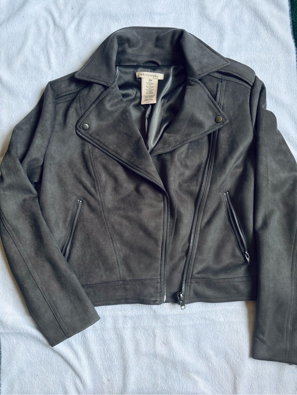 Philosophy Black Faux-Suede Moto Jacket